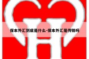 保本外汇到底是什么-保本外汇是传销吗