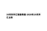 10月份外汇储备数据-2020年10月外汇占款