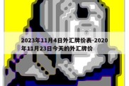 2023年11月4日外汇牌价表-2020年11月23日今天的外汇牌价