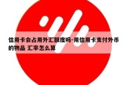 信用卡会占用外汇额度吗-用信用卡支付外币的物品 汇率怎么算