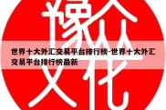 世界十大外汇交易平台排行榜-世界十大外汇交易平台排行榜最新