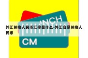 外汇兑换人民币汇率是什么-外汇交易兑换人民币