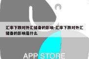 汇率下跌对外汇储备的影响-汇率下跌对外汇储备的影响是什么