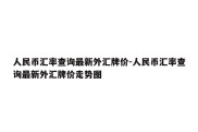 人民币汇率查询最新外汇牌价-人民币汇率查询最新外汇牌价走势图