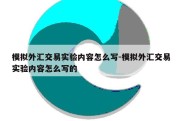 模拟外汇交易实验内容怎么写-模拟外汇交易实验内容怎么写的