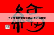 外汇重要数据发布时间-外汇局数据