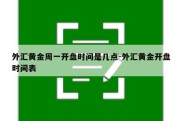 外汇黄金周一开盘时间是几点-外汇黄金开盘时间表