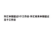 外汇申报超过5个工作日-外汇收支申报超过五个工作日