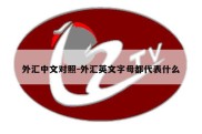 外汇中文对照-外汇英文字母都代表什么