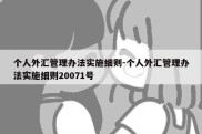 个人外汇管理办法实施细则-个人外汇管理办法实施细则20071号