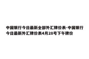 中国银行今日最新全部外汇牌价表-中国银行今日最新外汇牌价表4月28号下午牌价