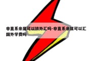 非直系亲属可以转外汇吗-非直系亲属可以汇国外学费吗