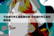 今日建行外汇最新牌价表-今日建行外汇最新牌价表