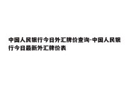 中国人民银行今日外汇牌价查询-中国人民银行今日最新外汇牌价表