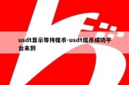 usdt显示等待提币-usdt提币成功平台未到