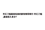 外汇门槛最低标准的都有哪家银行-外汇门槛,最低投入多少?