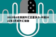 2023年6月我国外汇总量多少-中国2021年3月末外汇储备