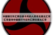 中国银行外汇牌价表今天的人民币兑美元汇率-汇率查询中国银行今日外汇牌价美元汇率