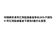 时隔两年多外汇风险准备金率从20%下调为0-外汇风险准备金下调为0是什么意思