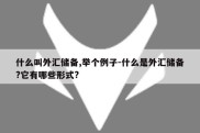 什么叫外汇储备,举个例子-什么是外汇储备?它有哪些形式?