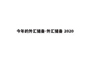 今年的外汇储备-外汇储备 2020