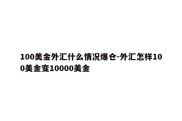 100美金外汇什么情况爆仓-外汇怎样100美金变10000美金