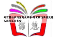 外汇牌价表日元兑人民币-外汇牌价表日元兑人民币汇率多少