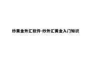 炒黄金外汇软件-炒外汇黄金入门知识