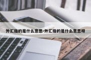 外汇指的是什么意思-外汇指的是什么意思呀