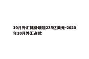 10月外汇储备增加235亿美元-2020年10月外汇占款