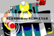 外汇交易模拟盘app-外汇模拟盘怎么做