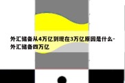 外汇储备从4万亿到现在3万亿原因是什么-外汇储备四万亿