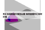 外汇交易数据行情怎么看-如何查看外汇实时行情