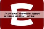 1-9月份中国外汇储备-中国外汇储备连续两个月增长 7月增至311795亿美元