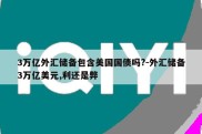 3万亿外汇储备包含美国国债吗?-外汇储备3万亿美元,利还是弊