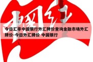 今日汇率中国银行外汇牌价查询金融市场外汇牌价-今日外汇牌价 中国银行