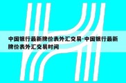 中国银行最新牌价表外汇交易-中国银行最新牌价表外汇交易时间