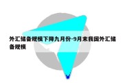 外汇储备规模下降九月份-9月末我国外汇储备规模