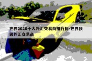 世界2020十大外汇交易商排行榜-世界顶级外汇交易商