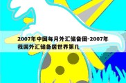 2007年中国每月外汇储备图-2007年我国外汇储备居世界第几