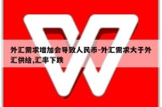 外汇需求增加会导致人民币-外汇需求大于外汇供给,汇率下跌