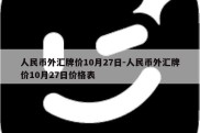 人民币外汇牌价10月27日-人民币外汇牌价10月27日价格表