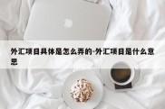 外汇项目具体是怎么弄的-外汇项目是什么意思