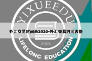 外汇交易时间表2020-外汇交易时间表格