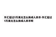 外汇超过5万美元怎么换成人民币-外汇超过5万美元怎么换成人民币呢