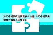 外汇市场的概念及其参与主体-外汇市场的主要参与者及其主要目的