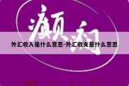 外汇收入是什么意思-外汇收支是什么意思