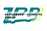 外汇平台正规排名第一-2021年外汇平台正规排行榜