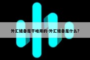 外汇储备是干啥用的-外汇储备是什么?