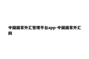 中国国家外汇管理平台app-中国国家外汇网